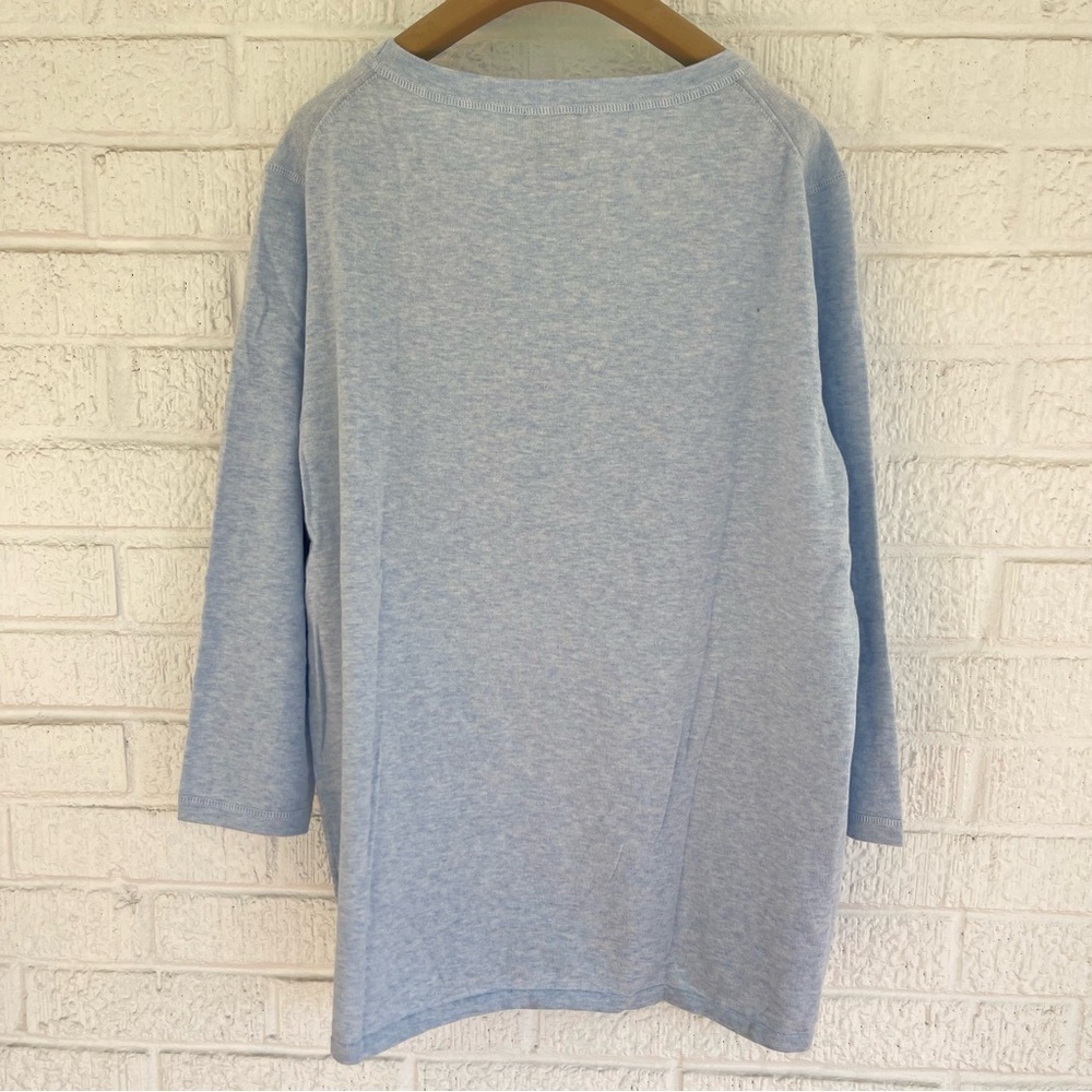 NEW Edinburgh Knitwear Classic Crew with 3/4 Sleeves Blue EK0375 Size XL NWT - Picture 4 of 6